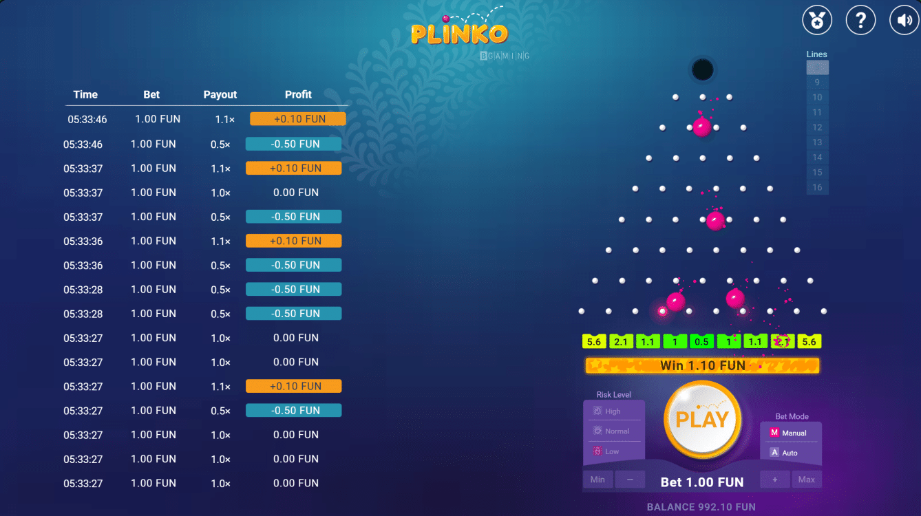 Plinko by BGaming Introduction